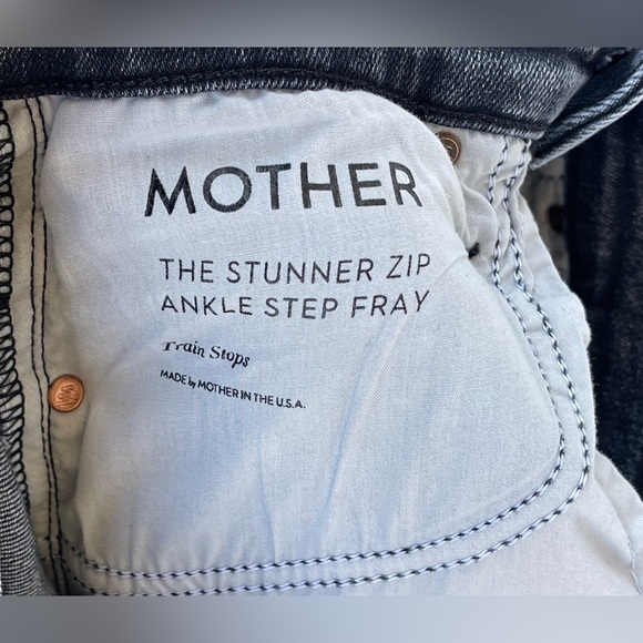 Mother - Stunner Zip Ankle Step Fray Skinny Jeans in Train Stops size 25 - Picture 15 of 16